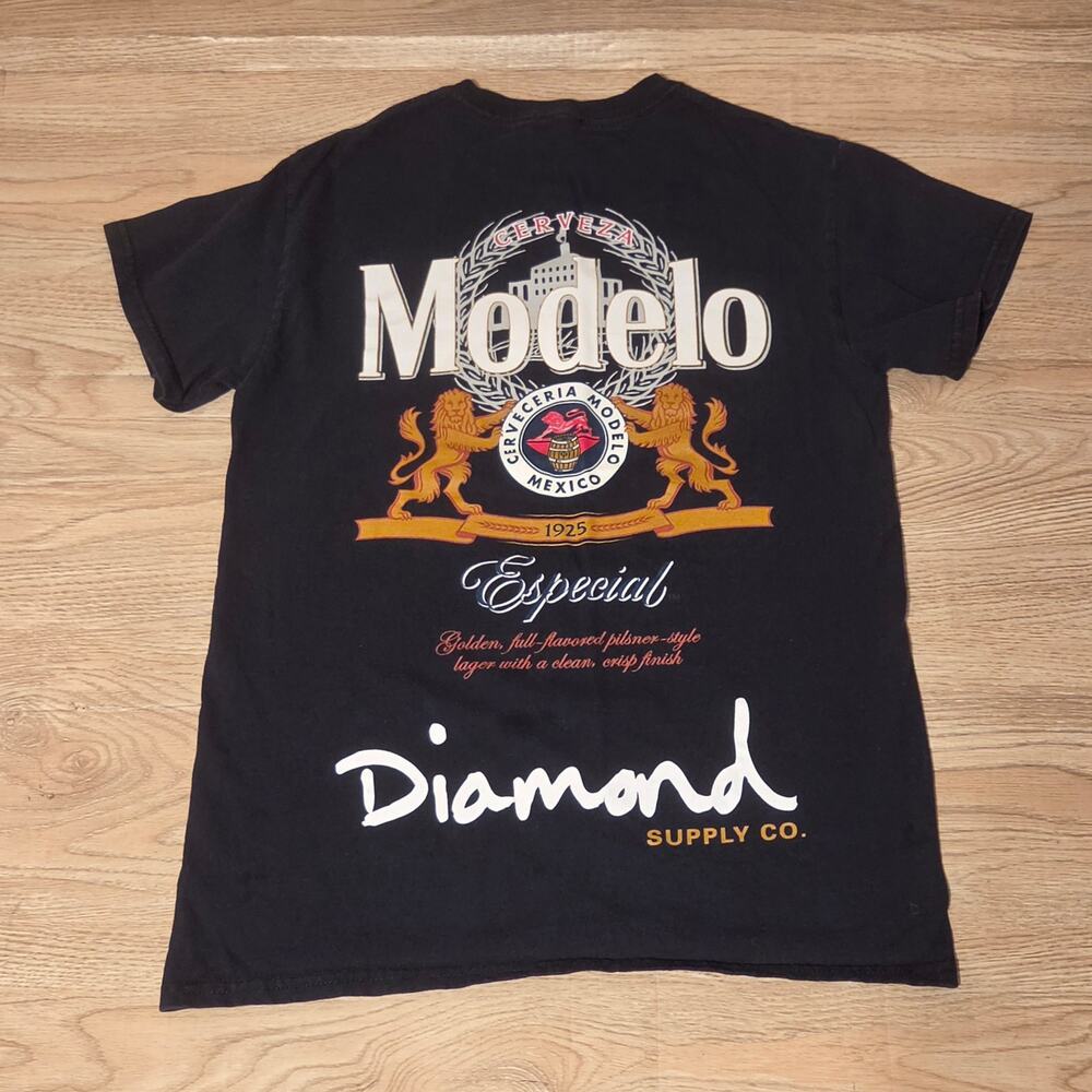 Modelo Cerveza T-Shirt Men's Small Black Especial Mexico Beer Diamond Supply Co.